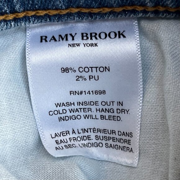 RAMY BROOK MIRANDA HIGH RISE RELAX FIT JEANS WOMEN’S sz 24 Frayed Hem NWT - Picture 8 of 12